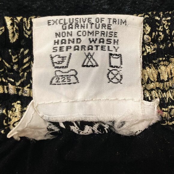 GREENLIGHT Vintage black gold geometric nature print full skirt ~ SMALL MEDIUM - Picture 9 of 11